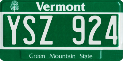 VT license plate YSZ924