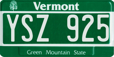 VT license plate YSZ925