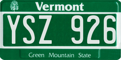VT license plate YSZ926