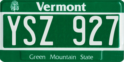 VT license plate YSZ927