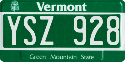 VT license plate YSZ928