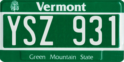 VT license plate YSZ931