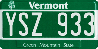 VT license plate YSZ933