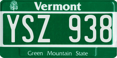 VT license plate YSZ938