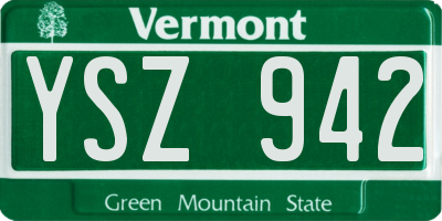 VT license plate YSZ942