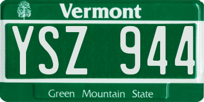 VT license plate YSZ944