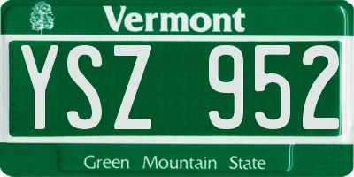 VT license plate YSZ952