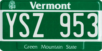 VT license plate YSZ953