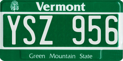 VT license plate YSZ956