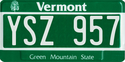 VT license plate YSZ957