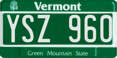 VT license plate YSZ960