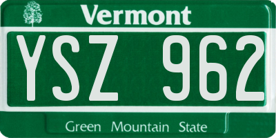 VT license plate YSZ962