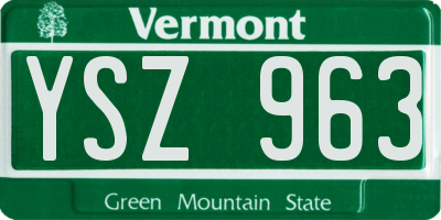 VT license plate YSZ963