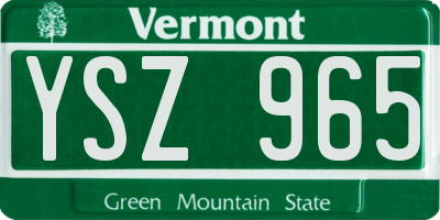 VT license plate YSZ965