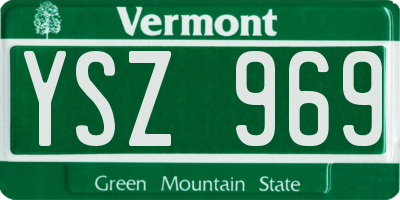 VT license plate YSZ969