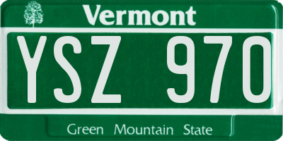 VT license plate YSZ970