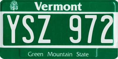VT license plate YSZ972