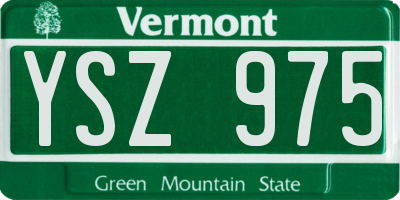 VT license plate YSZ975