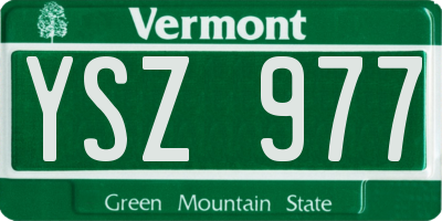 VT license plate YSZ977