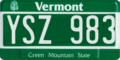 VT license plate YSZ983