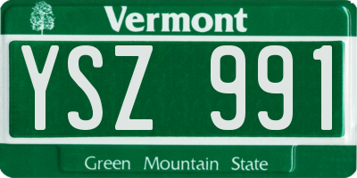 VT license plate YSZ991