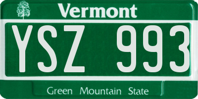VT license plate YSZ993