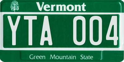 VT license plate YTA004