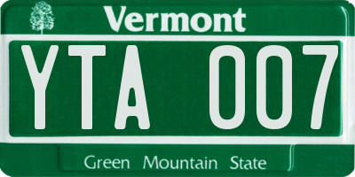 VT license plate YTA007