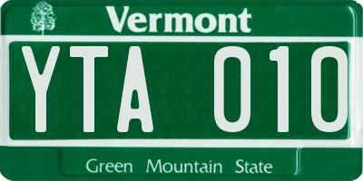 VT license plate YTA010