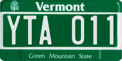 VT license plate YTA011