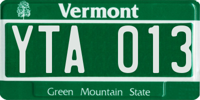 VT license plate YTA013