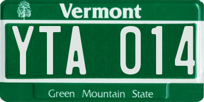 VT license plate YTA014