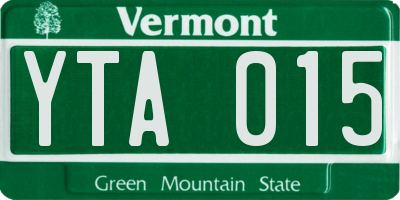 VT license plate YTA015