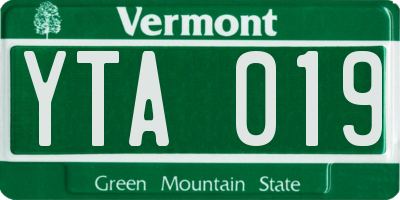 VT license plate YTA019