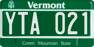VT license plate YTA021