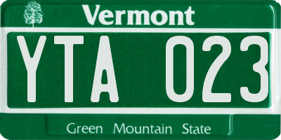 VT license plate YTA023
