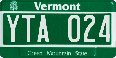 VT license plate YTA024