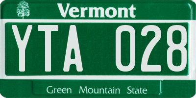 VT license plate YTA028