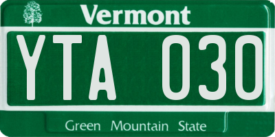 VT license plate YTA030