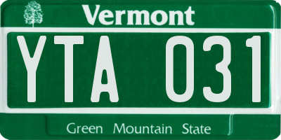 VT license plate YTA031