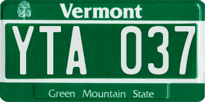 VT license plate YTA037