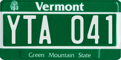 VT license plate YTA041