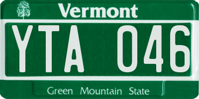 VT license plate YTA046