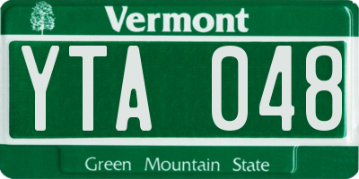 VT license plate YTA048