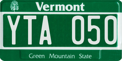 VT license plate YTA050