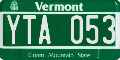 VT license plate YTA053