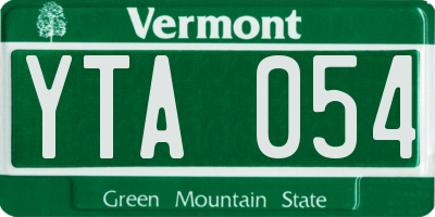 VT license plate YTA054