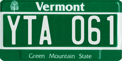 VT license plate YTA061