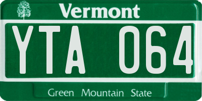 VT license plate YTA064