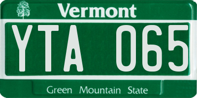 VT license plate YTA065